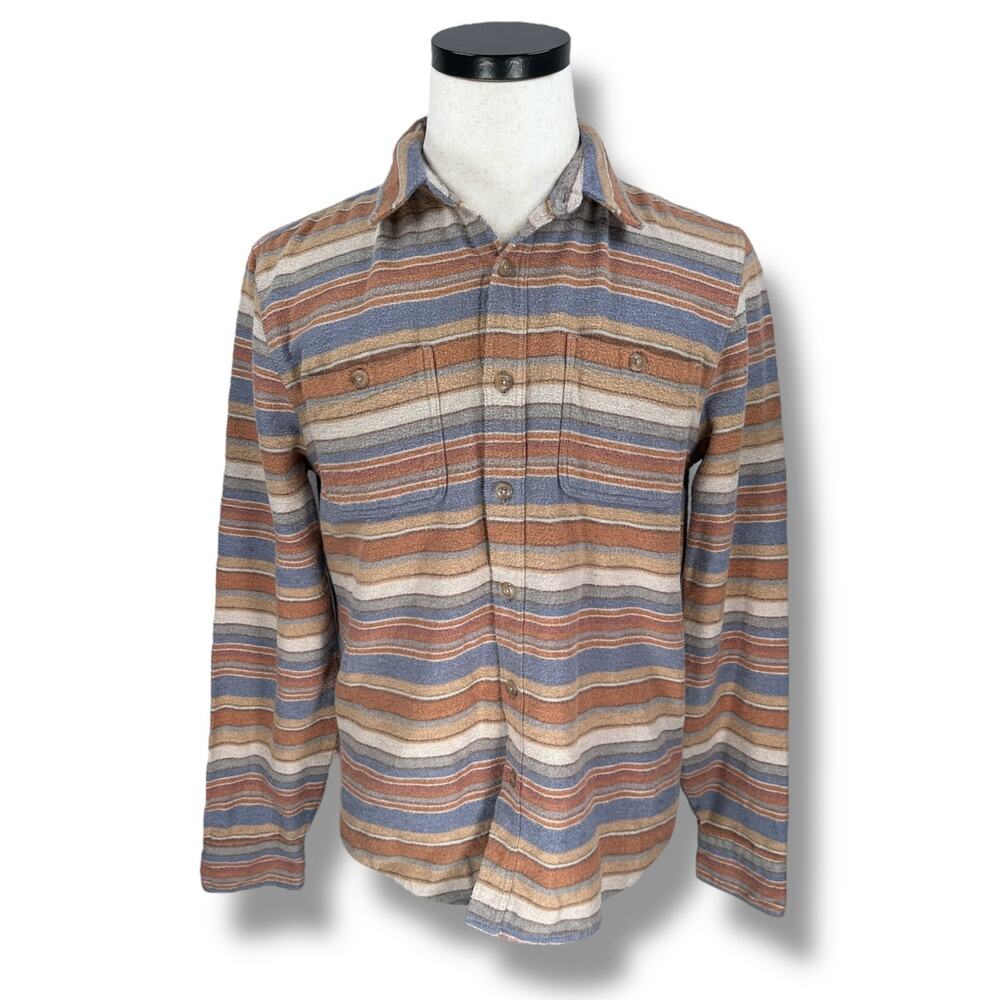Marine Layer Maddox Baja Stripe Overshirt Men’s Small Multi Flannel Button-Up‎